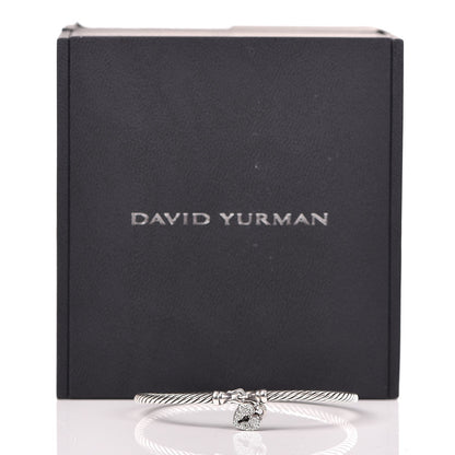 David Yurman Sterling Silver Diamond Heart Padlock Cable Bracelet 5 of 5