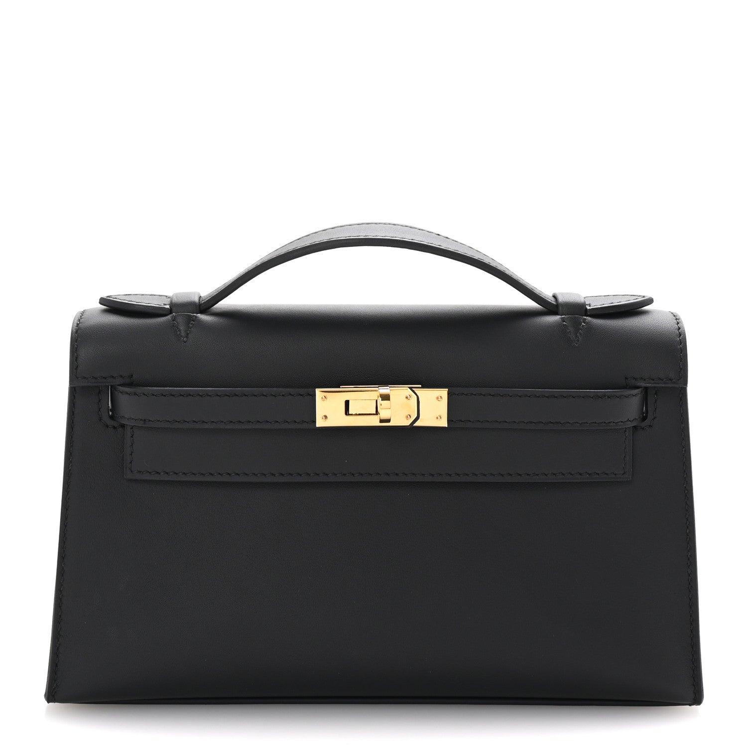 Hermes Swift Kelly Pochette Clutch Black 1 of 7