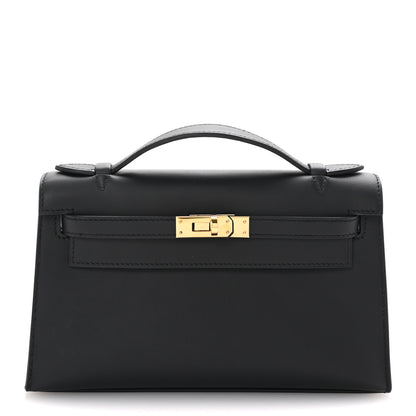 Hermes Swift Kelly Pochette Clutch Black 1 of 7