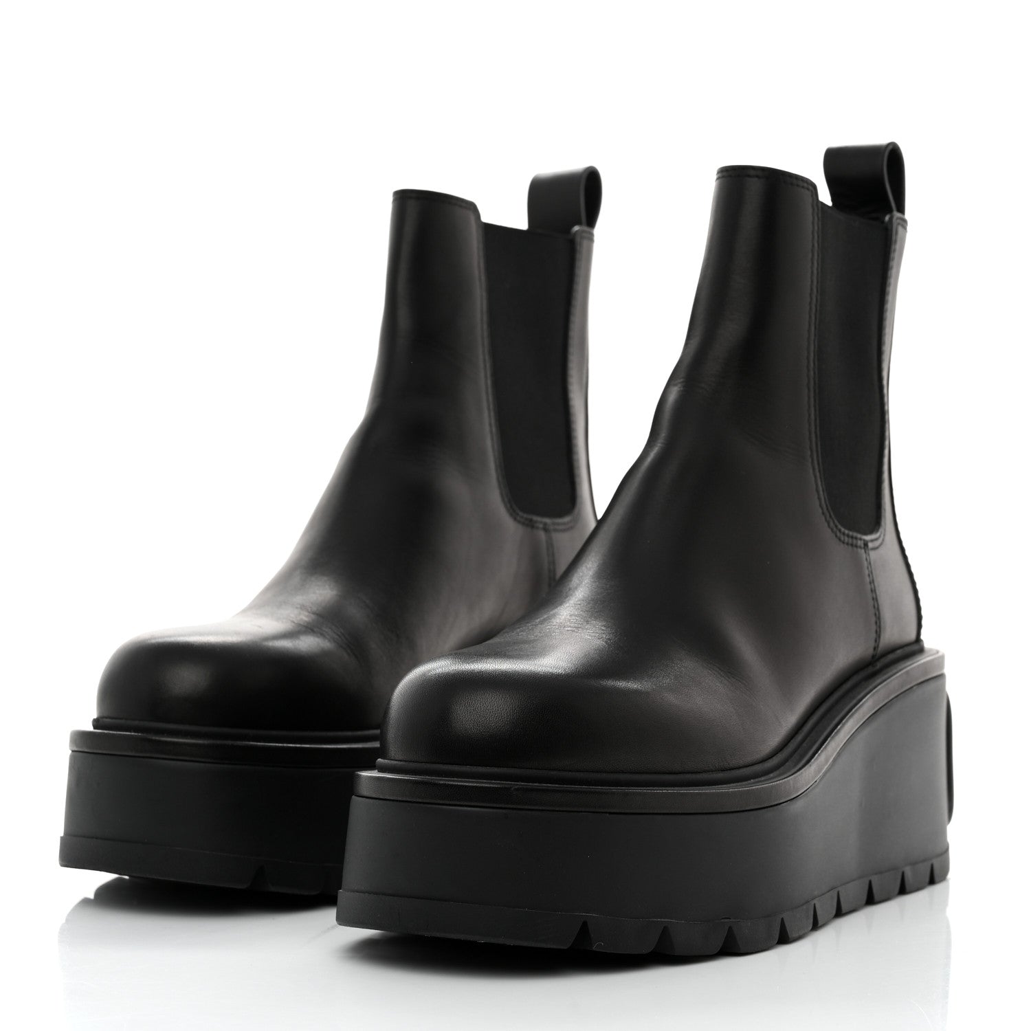Valentino Garavani Calfskin VLOGO Uniqueform Chelsea 55/85mm Flatform Ankle Boots 40 Black 3 of 9