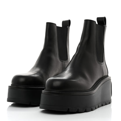 Valentino Garavani Calfskin VLOGO Uniqueform Chelsea 55/85mm Flatform Ankle Boots 40 Black 3 of 9