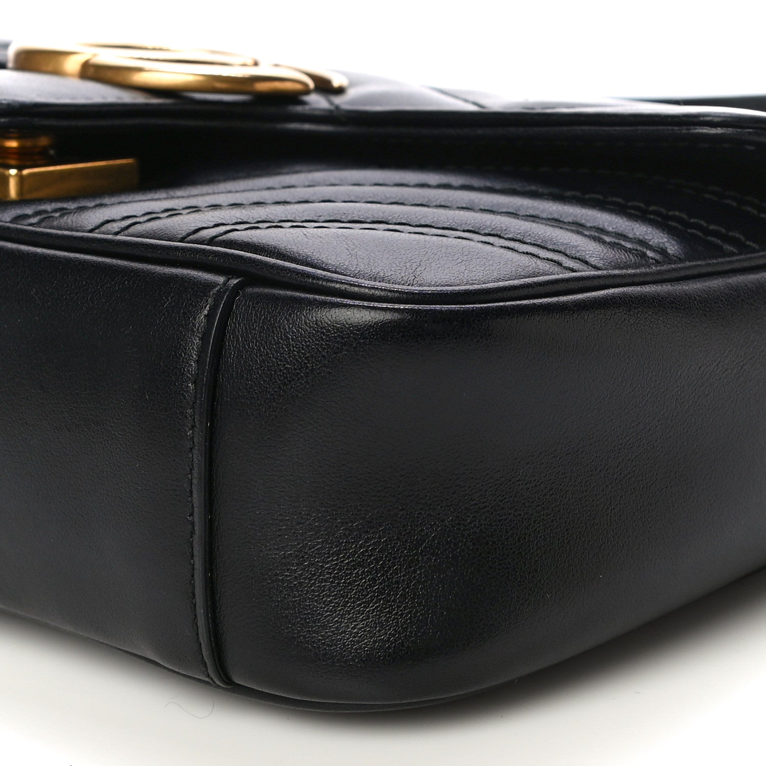 Gucci Calfskin Matelasse Mini GG Marmont Shoulder Bag Black 10 of 13
