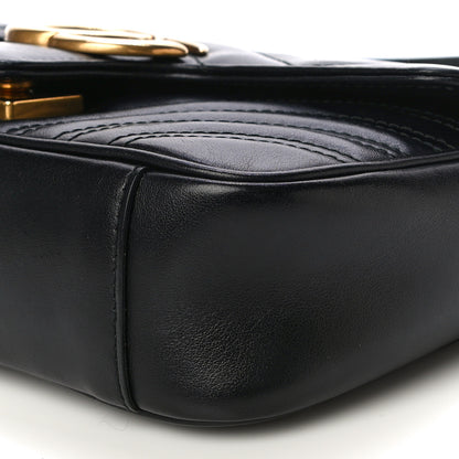 Gucci Calfskin Matelasse Mini GG Marmont Shoulder Bag Black 10 of 13