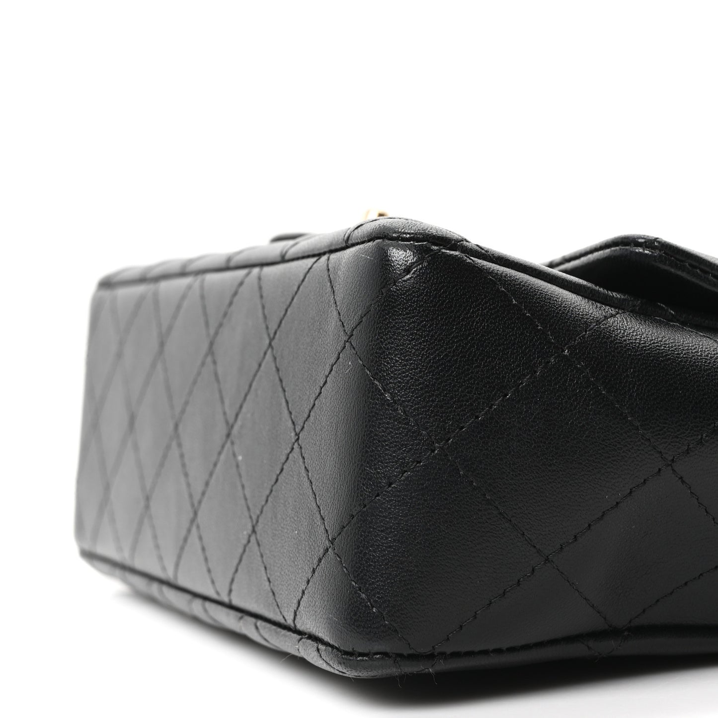 Lambskin Quilted Mini Rectangular Flap Black