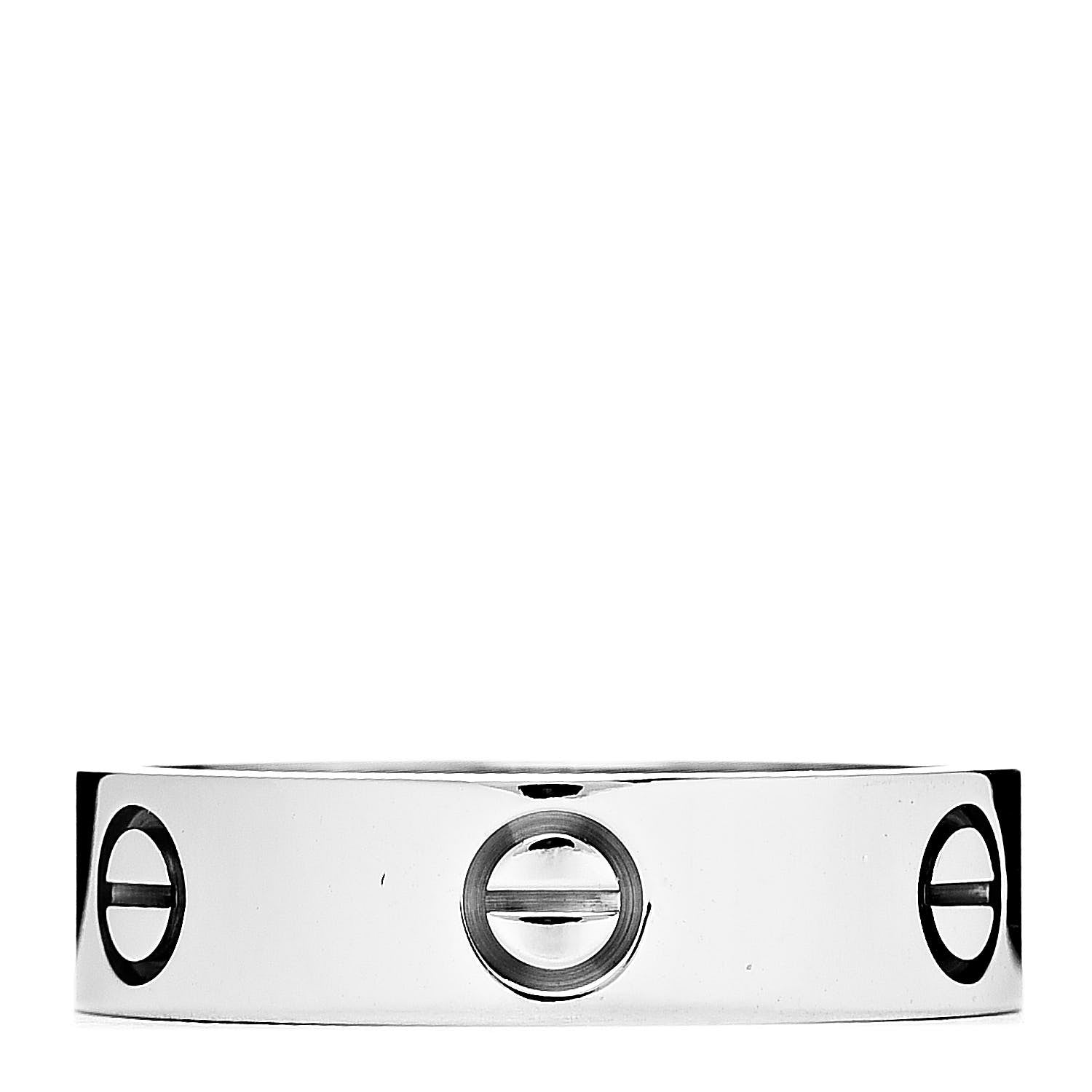 Cartier 18K White Gold 5.5mm LOVE Ring 59 8.75 1 of 4