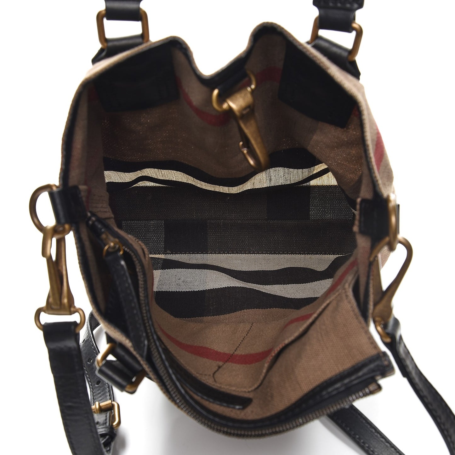 Canvas Mega Check Medium Tottenham Brit Tote Black