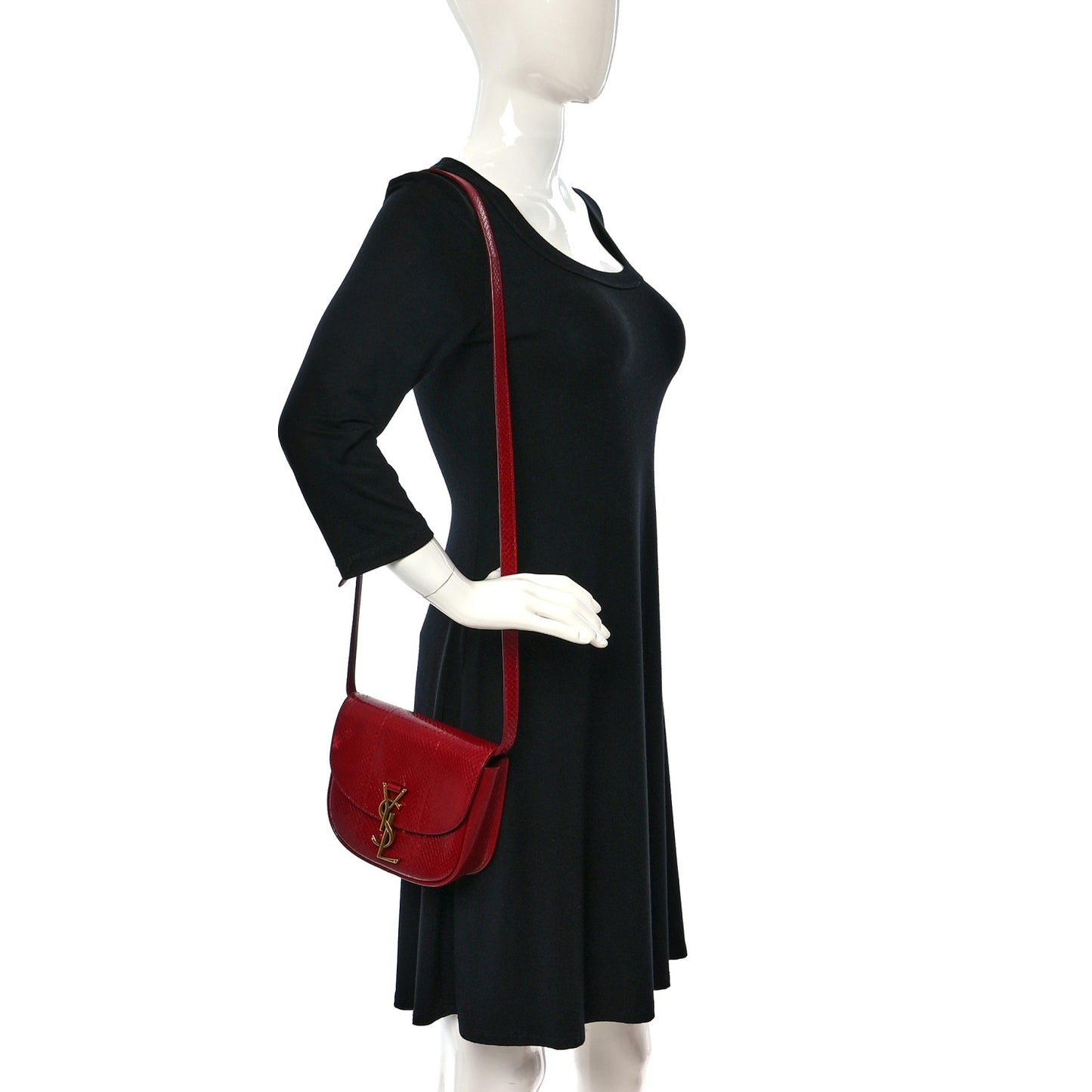 Snakeskin Small Kaia Satchel Peach Red