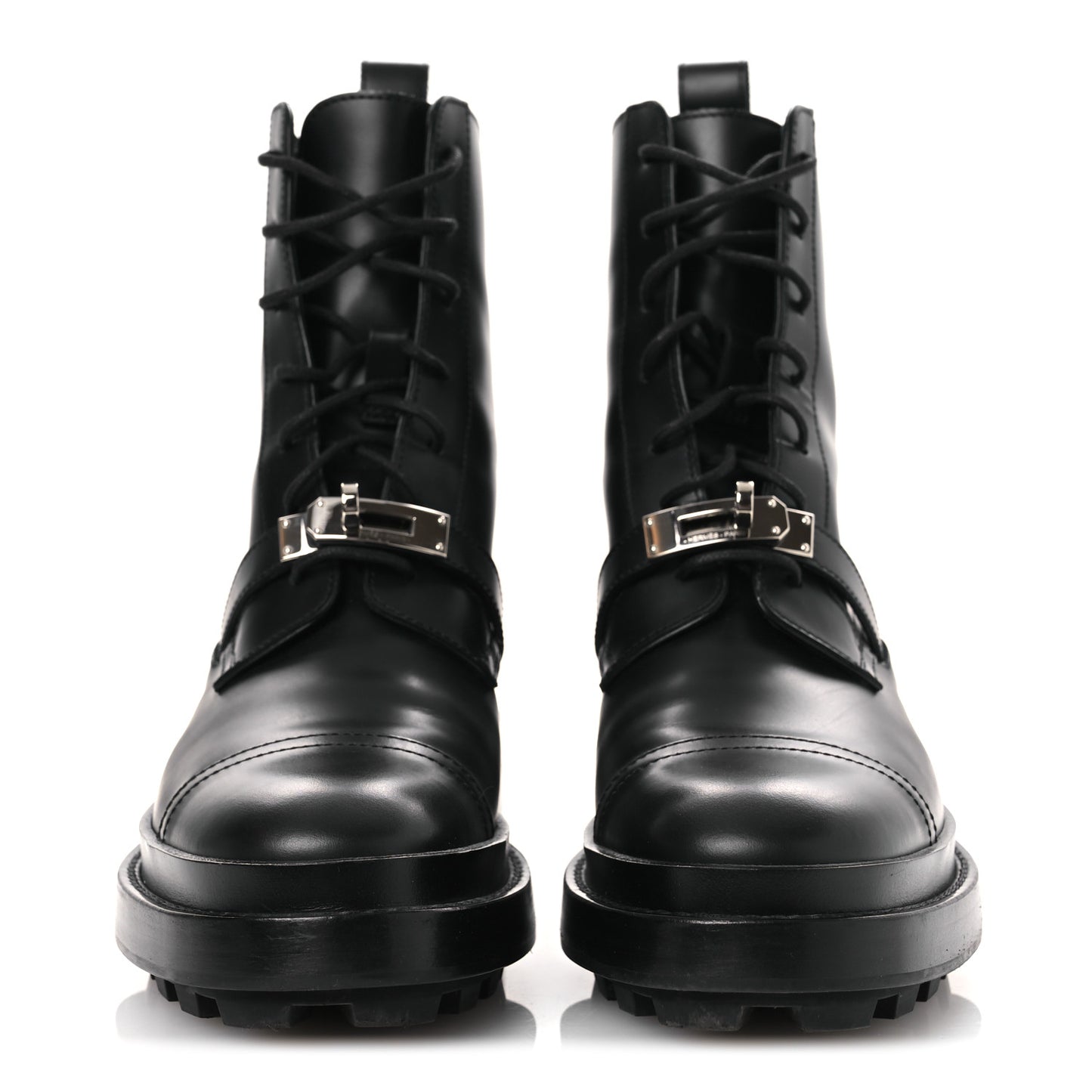 Glossed Calfskin Funk Ankle Boots 36 Black