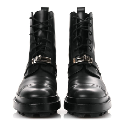 Hermes Glossed Calfskin Funk Ankle Boots 36 Black 3 of 11