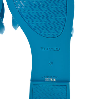 Hermes Rubber Aloha Sandals 38 Bleu Vif 6 of 7