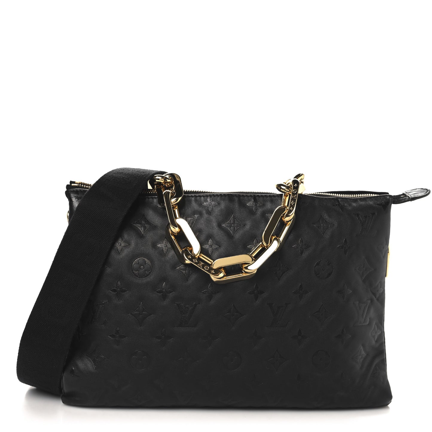 Lambskin Embossed Monogram Coussin MM  Black