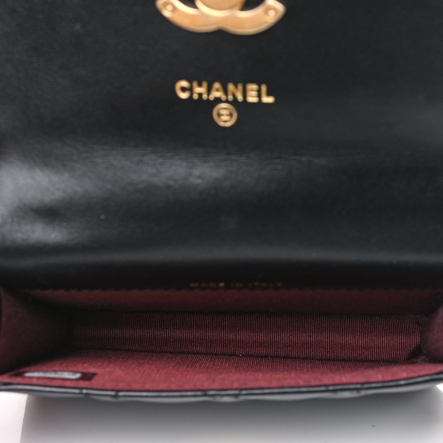 Calfskin Quilted Perfect Fit Coin Purse With Chain Black