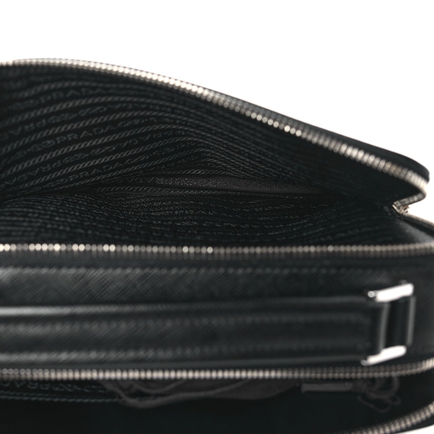 Saffiano Travel Medium Brique Crossbody Bag Black
