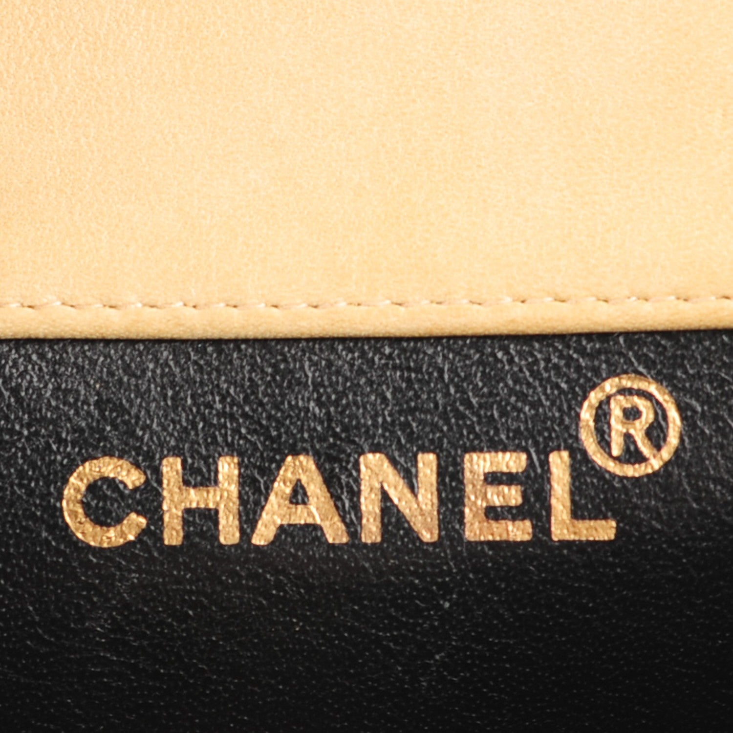 Chanel Lambskin Quilted Top Handle Clutch Beige Black 7 of 8