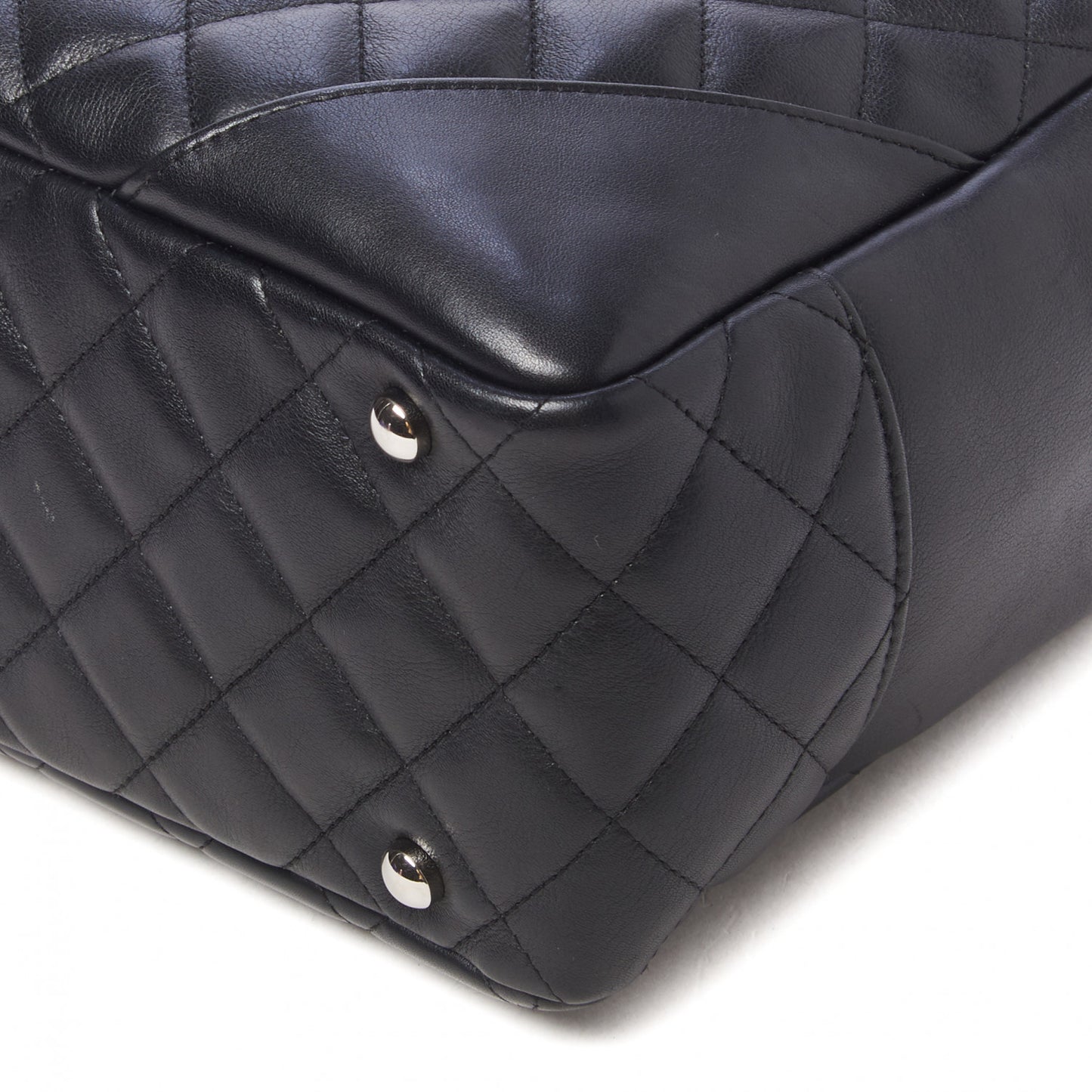 Calfskin Quilted Large Cambon Bowler Black