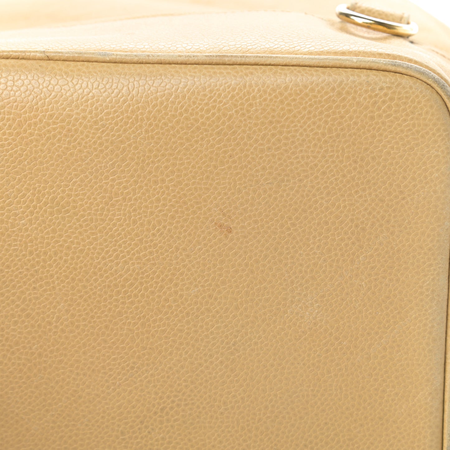 Caviar Drawstring Sling Backpack Beige