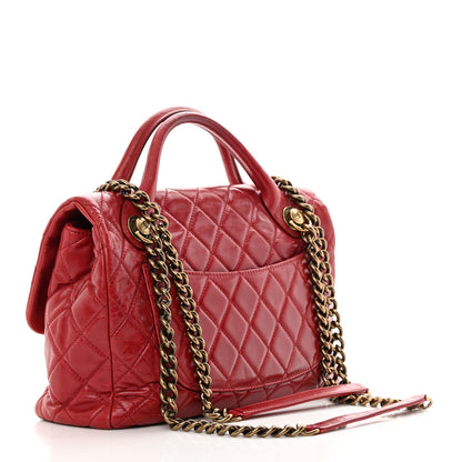 Chanel Glazed Calfskin Castle Rock Medium Flap Red 3 of 18