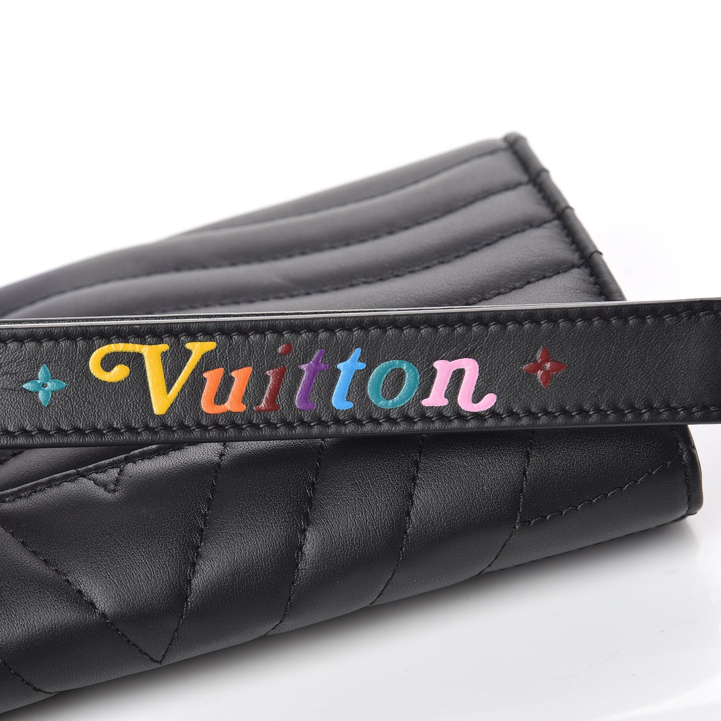 Calfskin New Wave Long Wallet Black