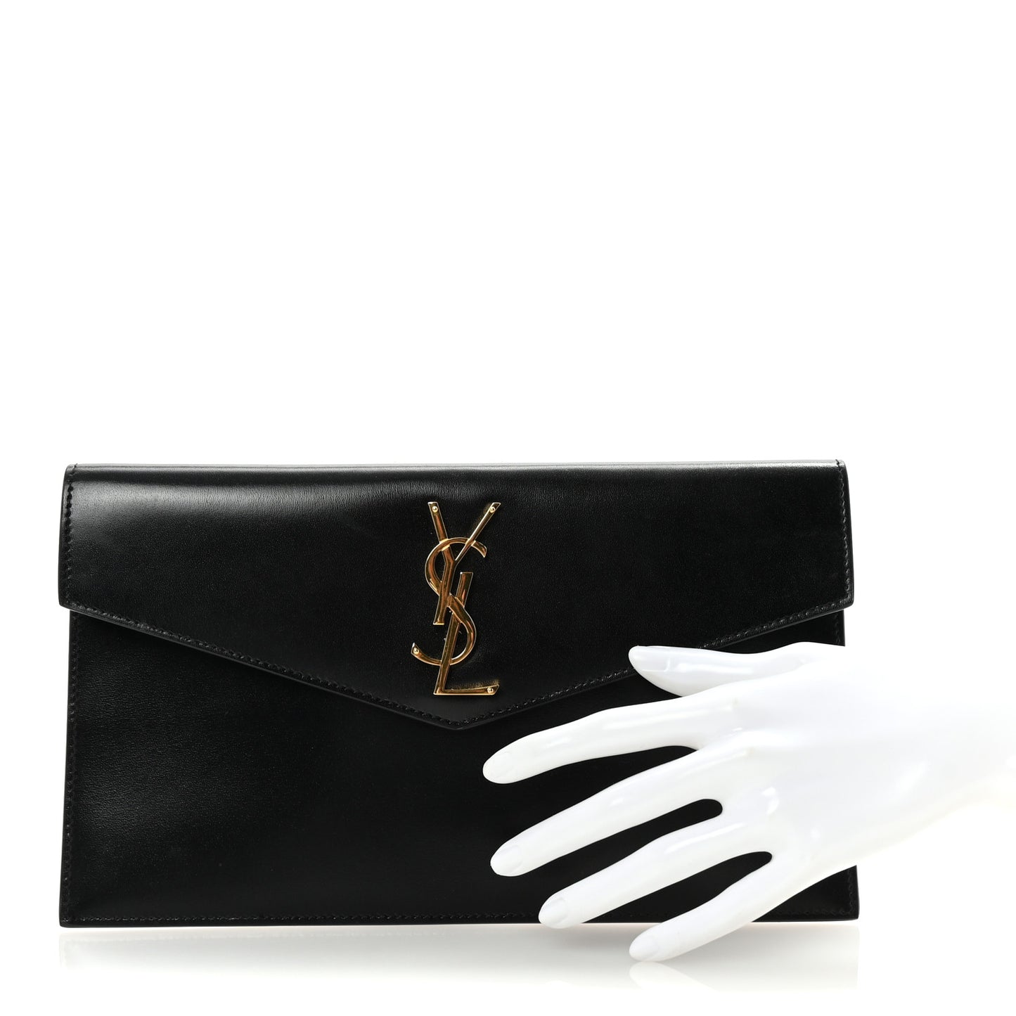 Smooth Shiny Calfskin Monogram Uptown Pouch Black