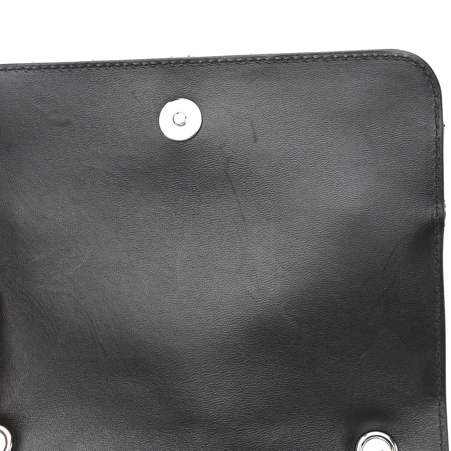 Lambskin Quilted Kiss Lock Flap Bag Black