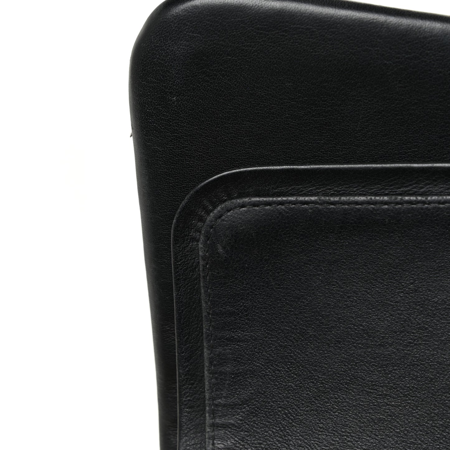 Patent Quilted Jumbo Double Flap Black