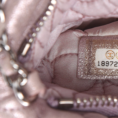 Chanel Metallic Goatskin Camellia Embossed Clutch Bag Pink 7 of 8
