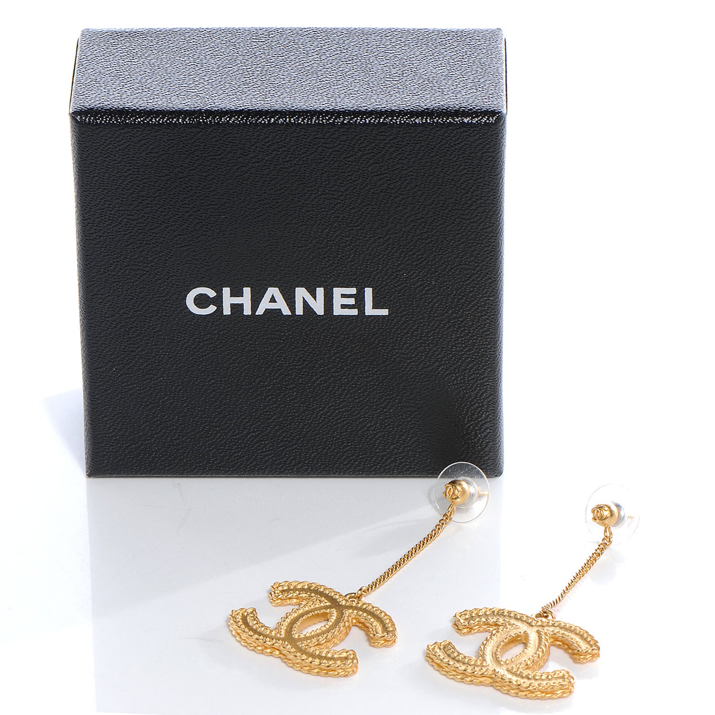 CC Drop Earrings Matte Gold