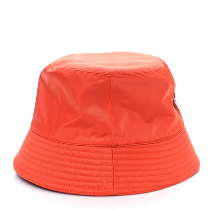 Prada Re-Nylon Metal Triangle Logo Womens Bucket Hat M Arancio 6 of 9