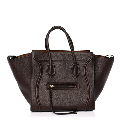 Celine Drummed Calfskin Medium Phantom Luggage Brown 1 of 12