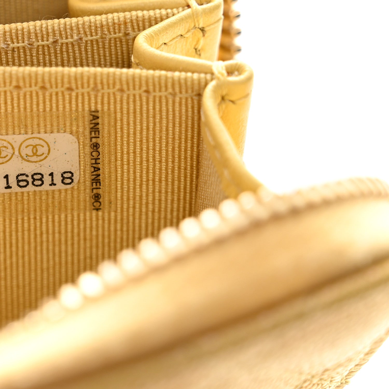 Chanel Iridescent Caviar Quilted Zip Coin Purse Yellow 7 of 9
