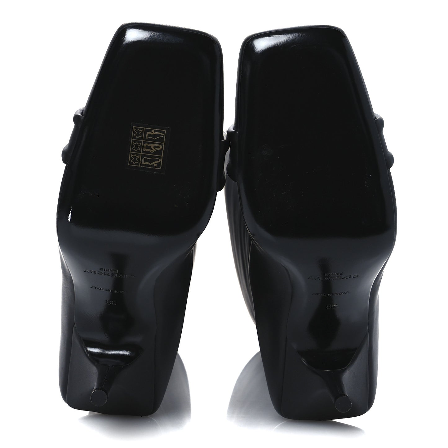 Smooth Calfskin 4G Square Toe Knee Boots 38 Black