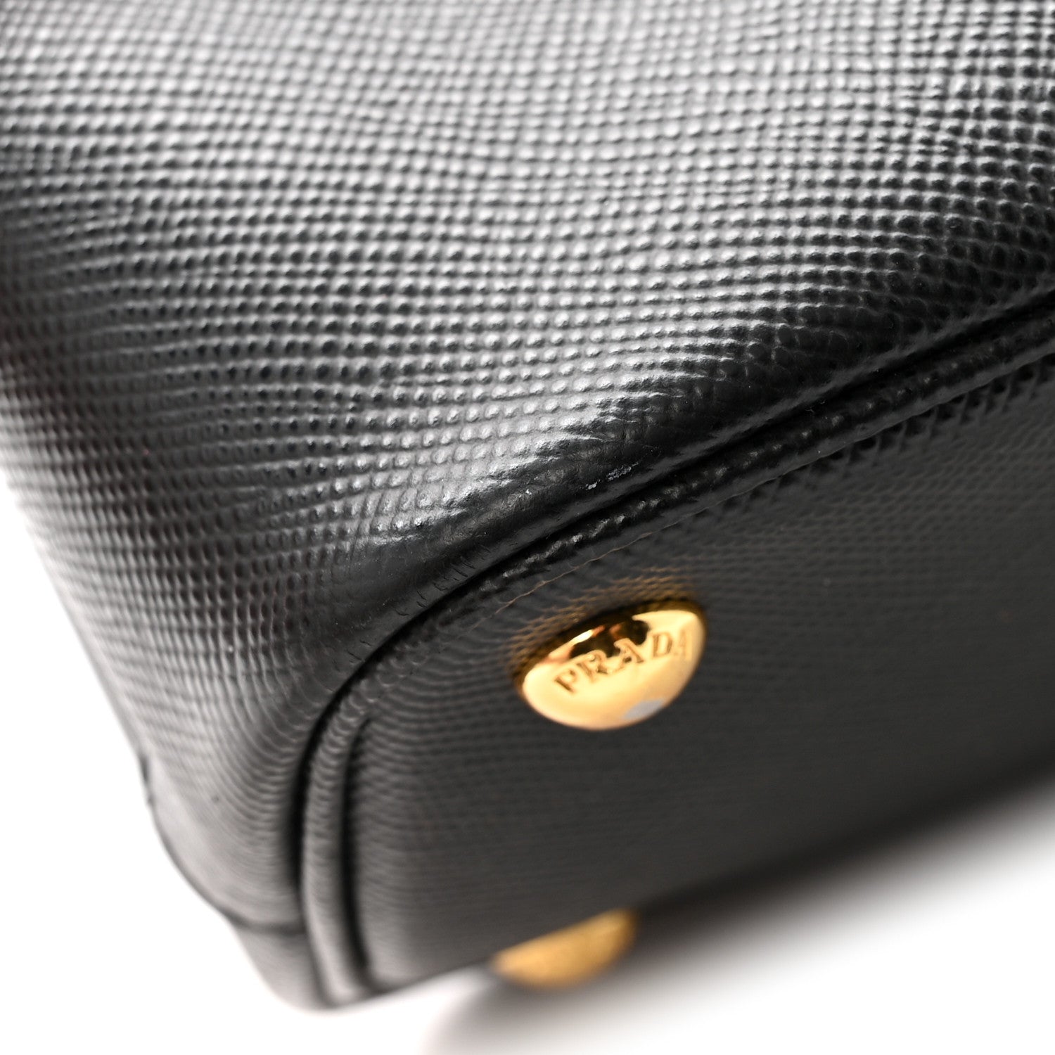 Prada Saffiano Cuir Medium Panier Bucket Bag Black Fuoco 11 of 16