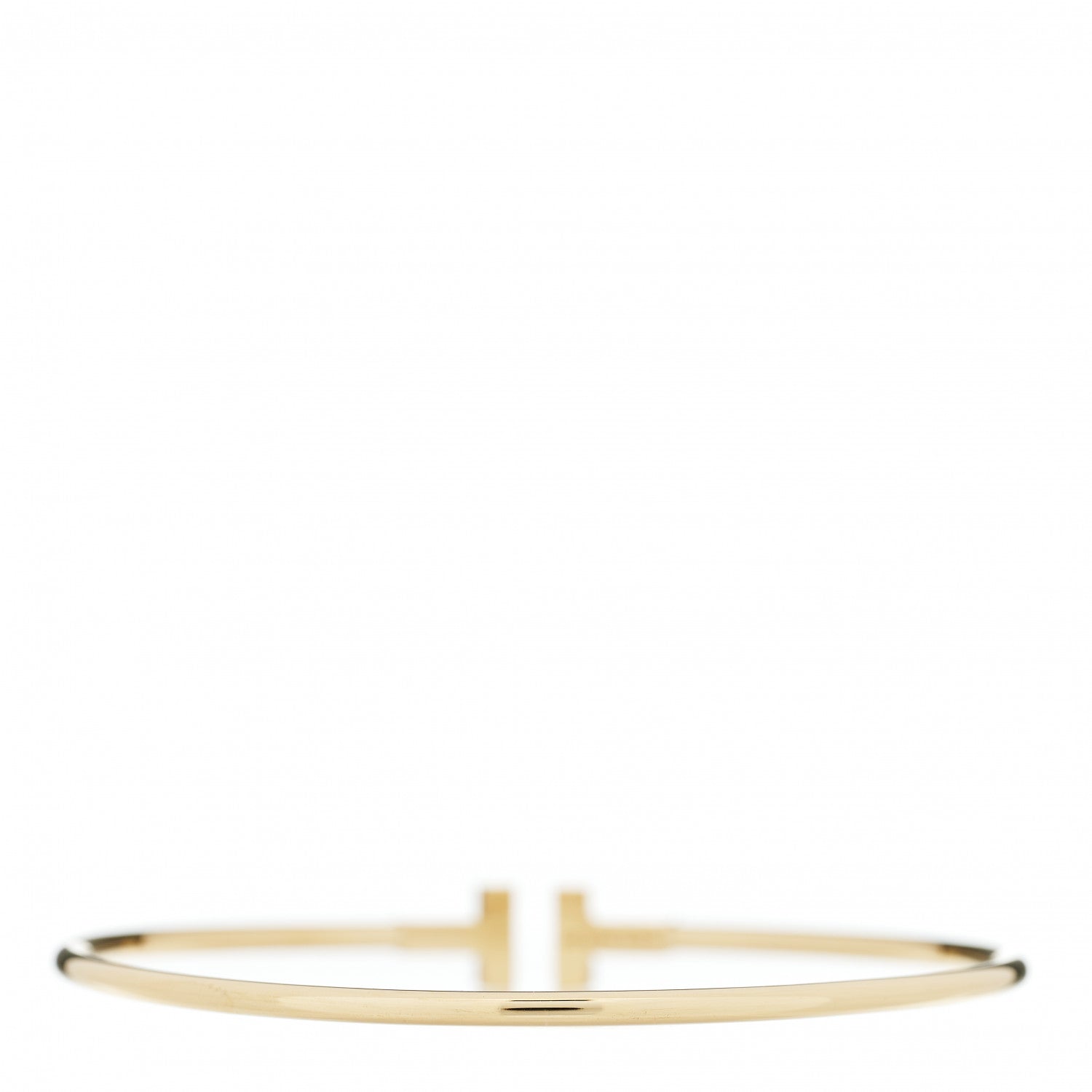 Tiffany 18K Yellow Gold Narrow T Wire Bracelet 2 of 3