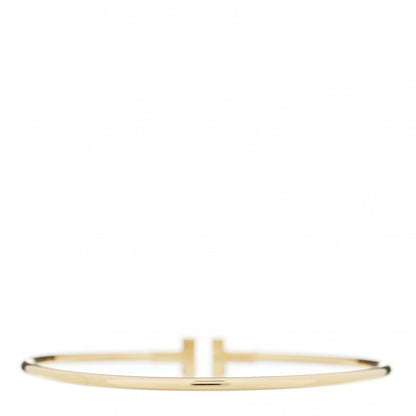 Tiffany 18K Yellow Gold Narrow T Wire Bracelet 2 of 3
