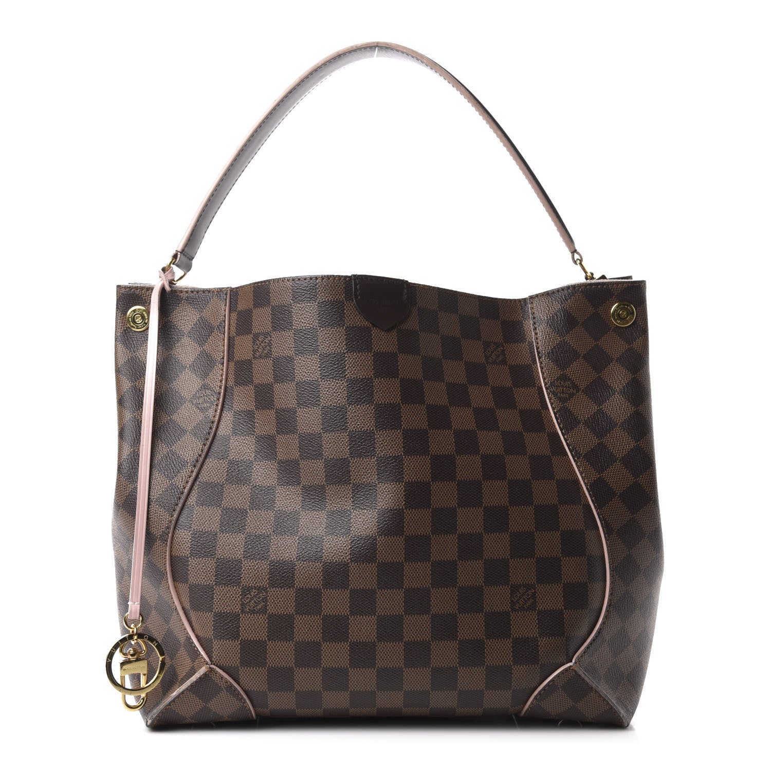 Louis Vuitton Damier Ebene Caissa Hobo Rose Ballerine 1 of 12