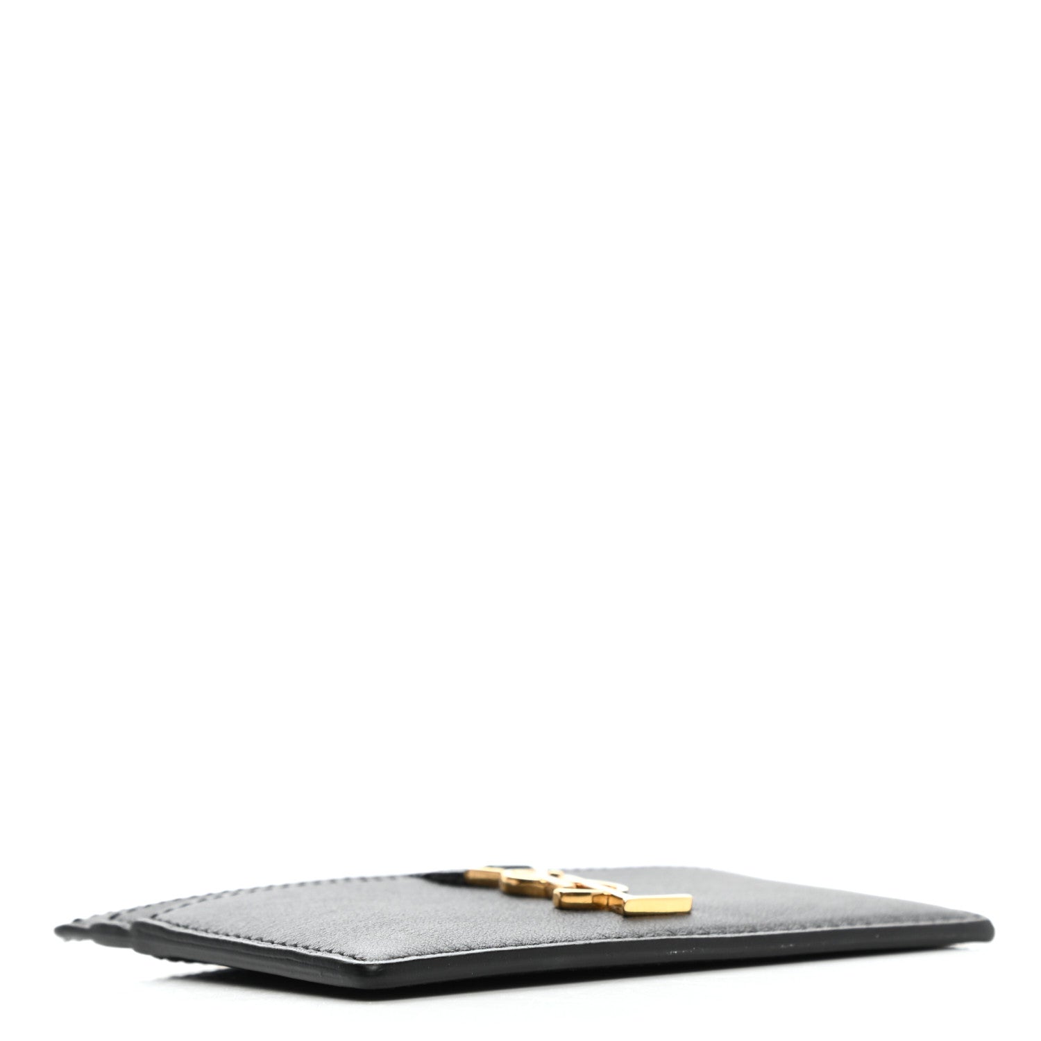 Saint Laurent Calfskin Monogram Credit Card Case Black 4 of 8