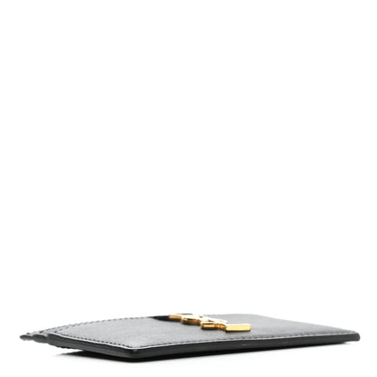 Saint Laurent Calfskin Monogram Credit Card Case Black 4 of 8