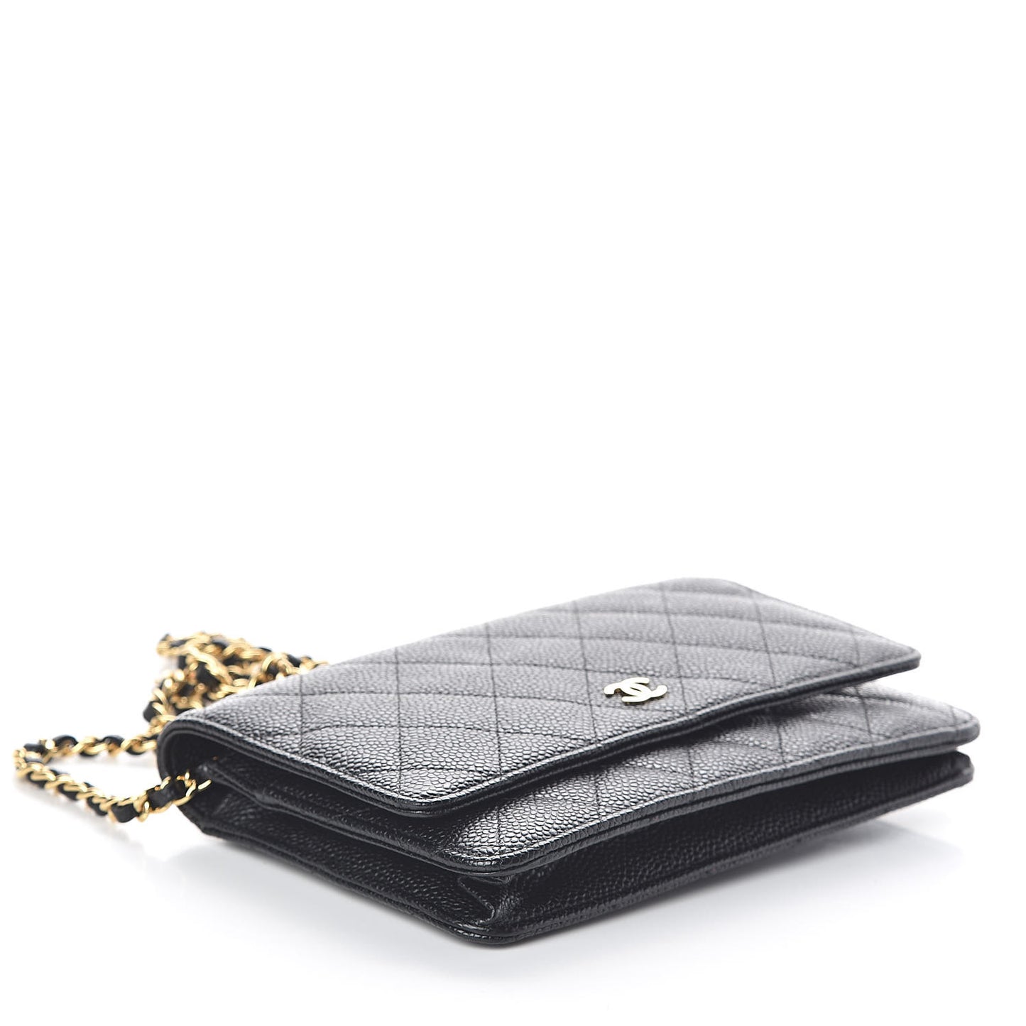 Caviar Quilted Wallet On Chain WOC Black