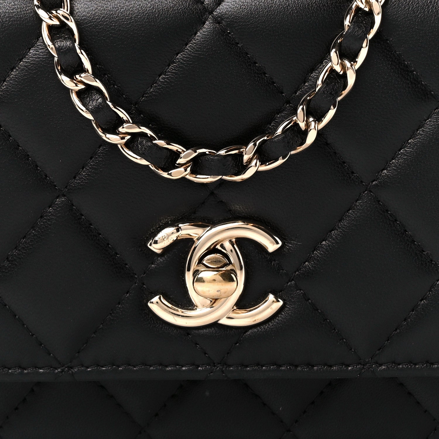 Chanel Lambskin Quilted Mini Trendy CC Wallet On Chain WOC Black 12 of 14