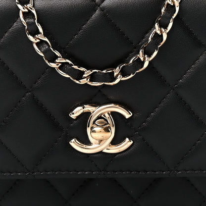Chanel Lambskin Quilted Mini Trendy CC Wallet On Chain WOC Black 12 of 14