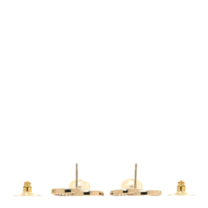 Chanel Crystal Pearl CC Treasure Chest Drop Earrings Light Gold 3 of 5