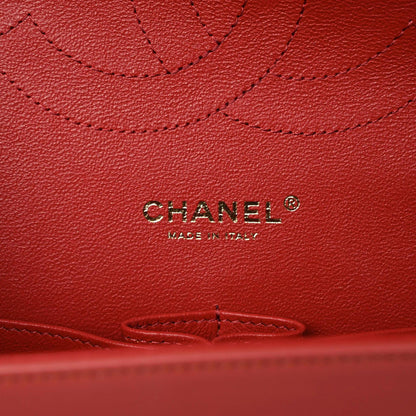 Chanel Lambskin Chevron Quilted Jumbo Double Flap Red 8 of 15