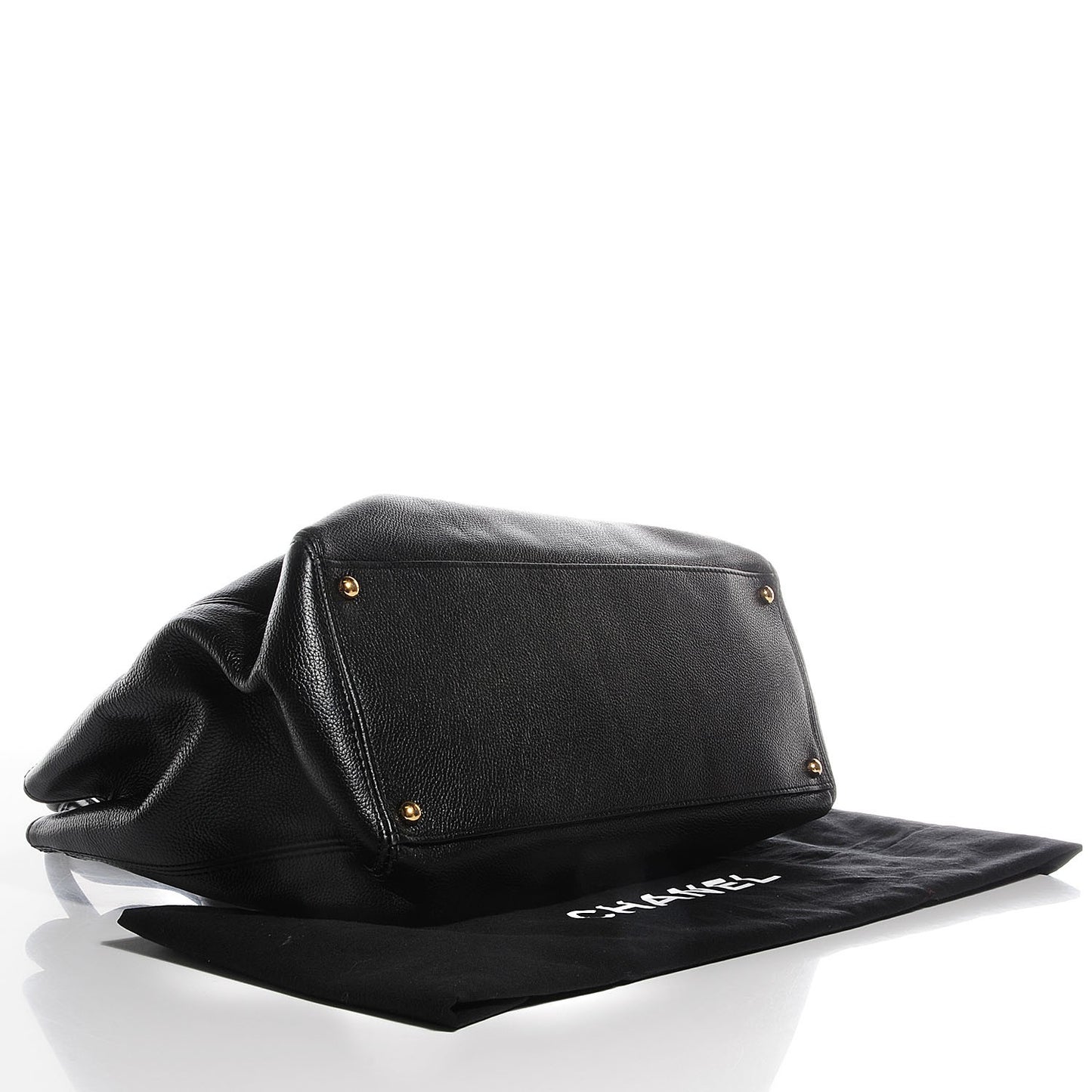 Calfskin Cerf Executive Shopper Tote Black