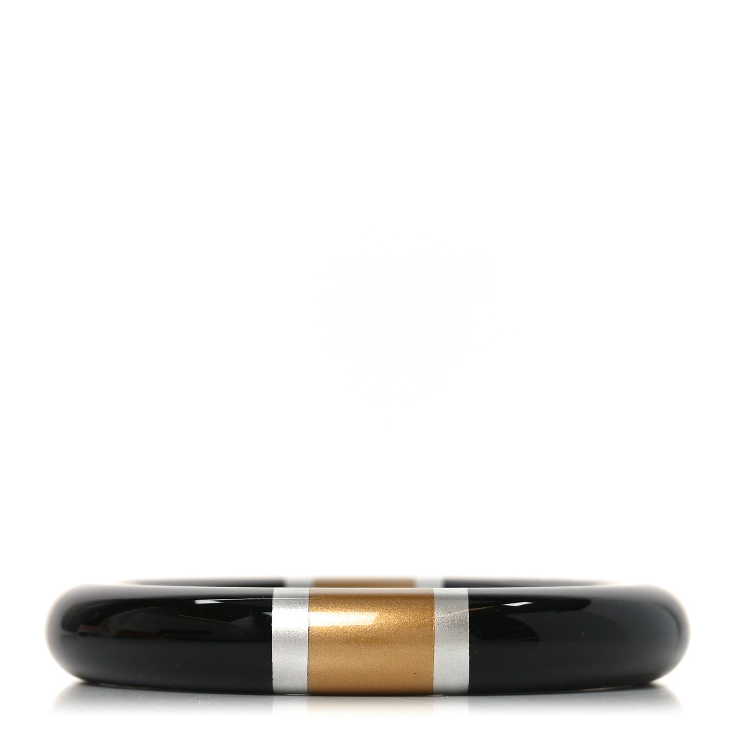 Lacquered Wood H Equipe GM Bangle Bracelet Black