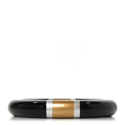 Hermes Lacquered Wood H Equipe GM Bangle Bracelet Black 1 of 5
