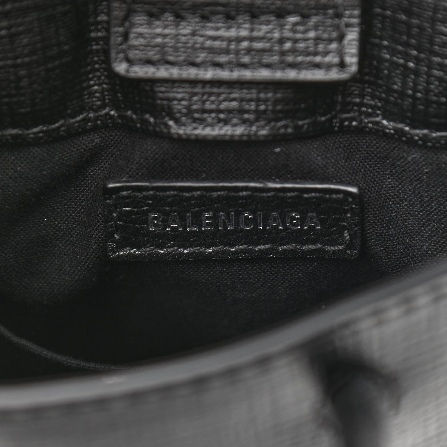 Balenciaga Squared Calfskin Logo Shopping Phone Holder Bag Black 6 of 9