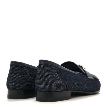 Hermes Denim Womens Royal Loafers 35.5 Bleu Brut Marine 4 of 9