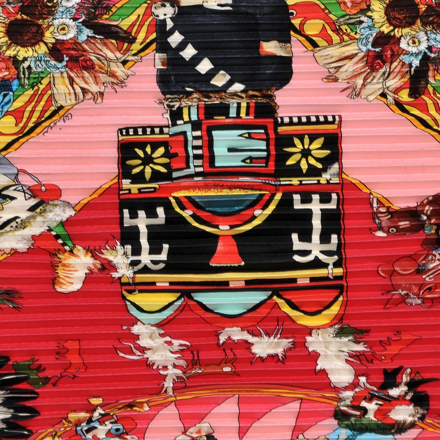 Silk Plisse Kachinas Scarf 90