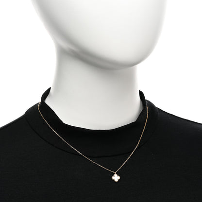 Van Cleef & Arpels 18K Yellow Gold Mother of Pearl Sweet Alhambra Pendant Necklace 2 of 4