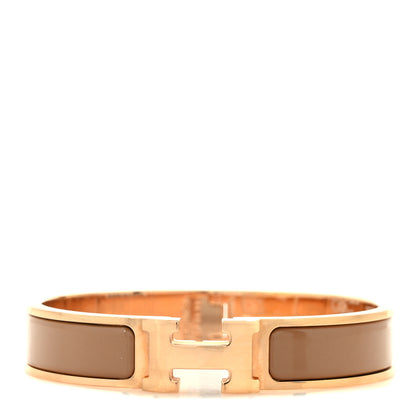 Hermes Enamel Narrow Clic Clac H Bracelet PM Chataigne 1 of 6